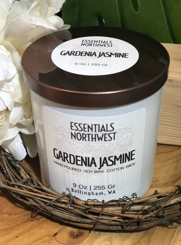 Gardina Jasmine, floral soy candle, 9 ounce candle jar