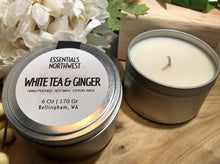 Load image into Gallery viewer, White Tea & Ginger, 6 ounce soy candle tin