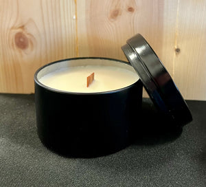 Essential oil candle 5 oz tin w/wood wick