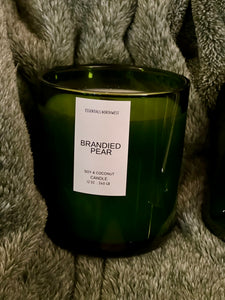 Forest Green glass jar candle w/wood wick - 12 ounce wood