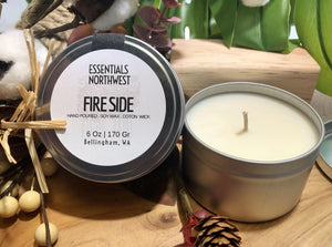 FireSide soy candle, 6 ounce soy candle, 