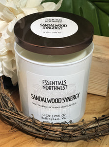 Sandalwood synergy, 9 ounce soy candle jar