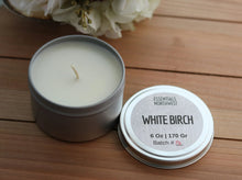 Load image into Gallery viewer, White Birch, soy candle, 6 ounce candle tin
