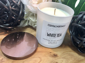 White Tea, scented soy candle, 9 ounce glass jar, candle